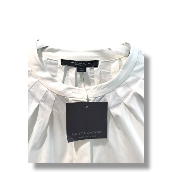 Marc New York White Pleated Blouse XL - Picture 3 of 4